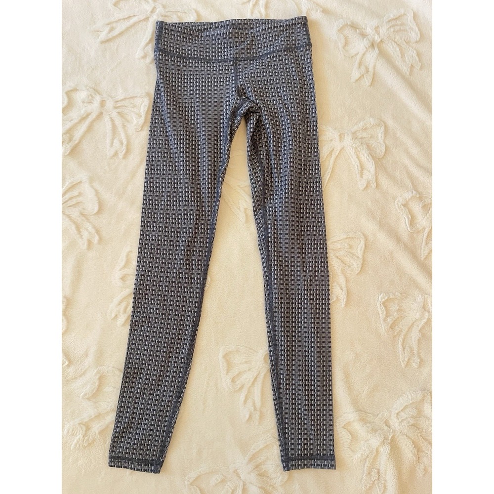 Ivivva By Lululemon Gray Digi Weave Rhythmic Tight Full Length Leggings Pant 10